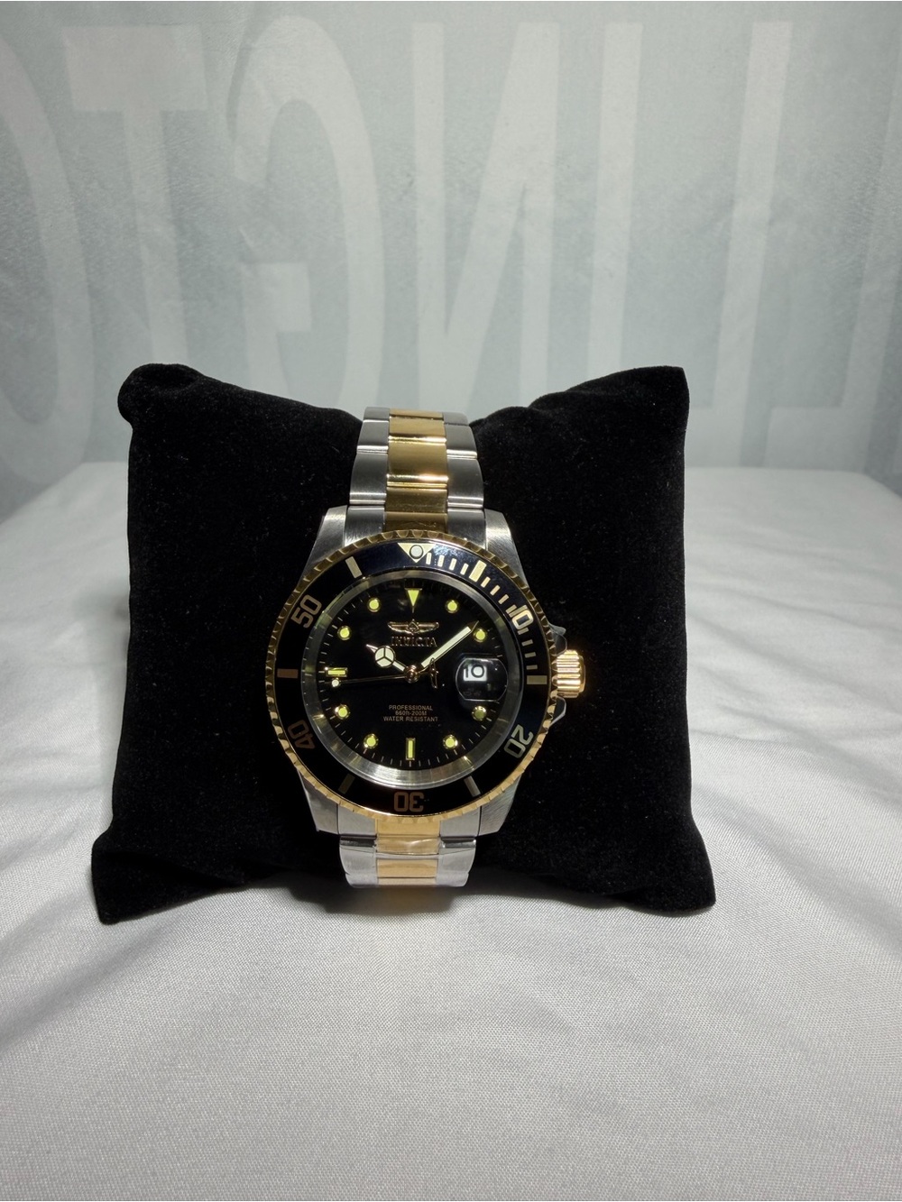 Invicta Black/Gold/Silver Men's 40mm Watch.